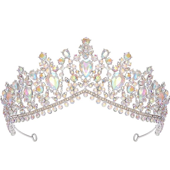 Wedding Bling Crystal Queen Crown and Tiaras Princess Crown for Women Girls Gift - Picture 2 of 3